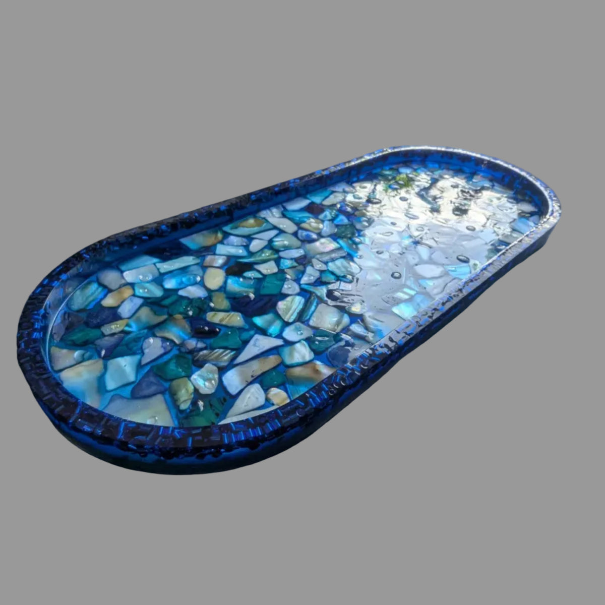 Ocean Mosaic Big Resin Art Tray