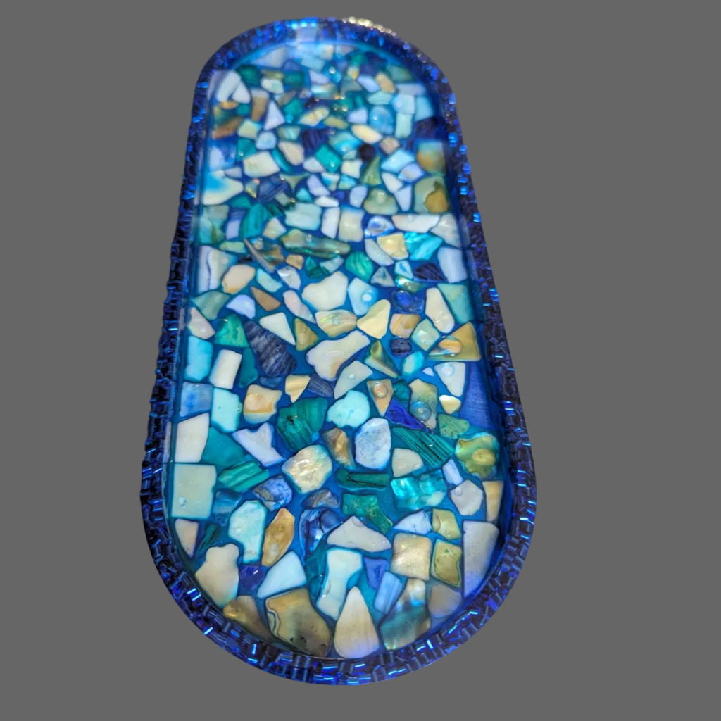 Ocean Mosaic Big Resin Art Tray