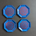 Blue Mandala Resin Coasters – Set of 4