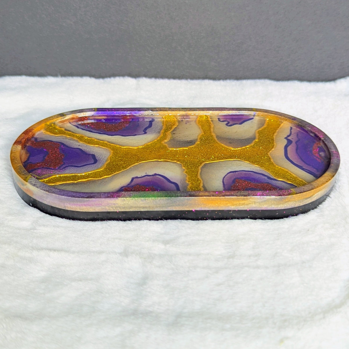 Gold & Purple Geode Unique Tray