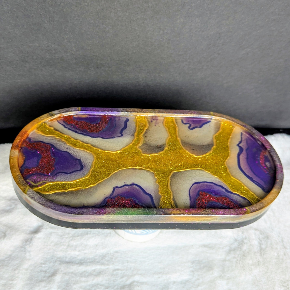 Gold & Purple Geode Unique Tray