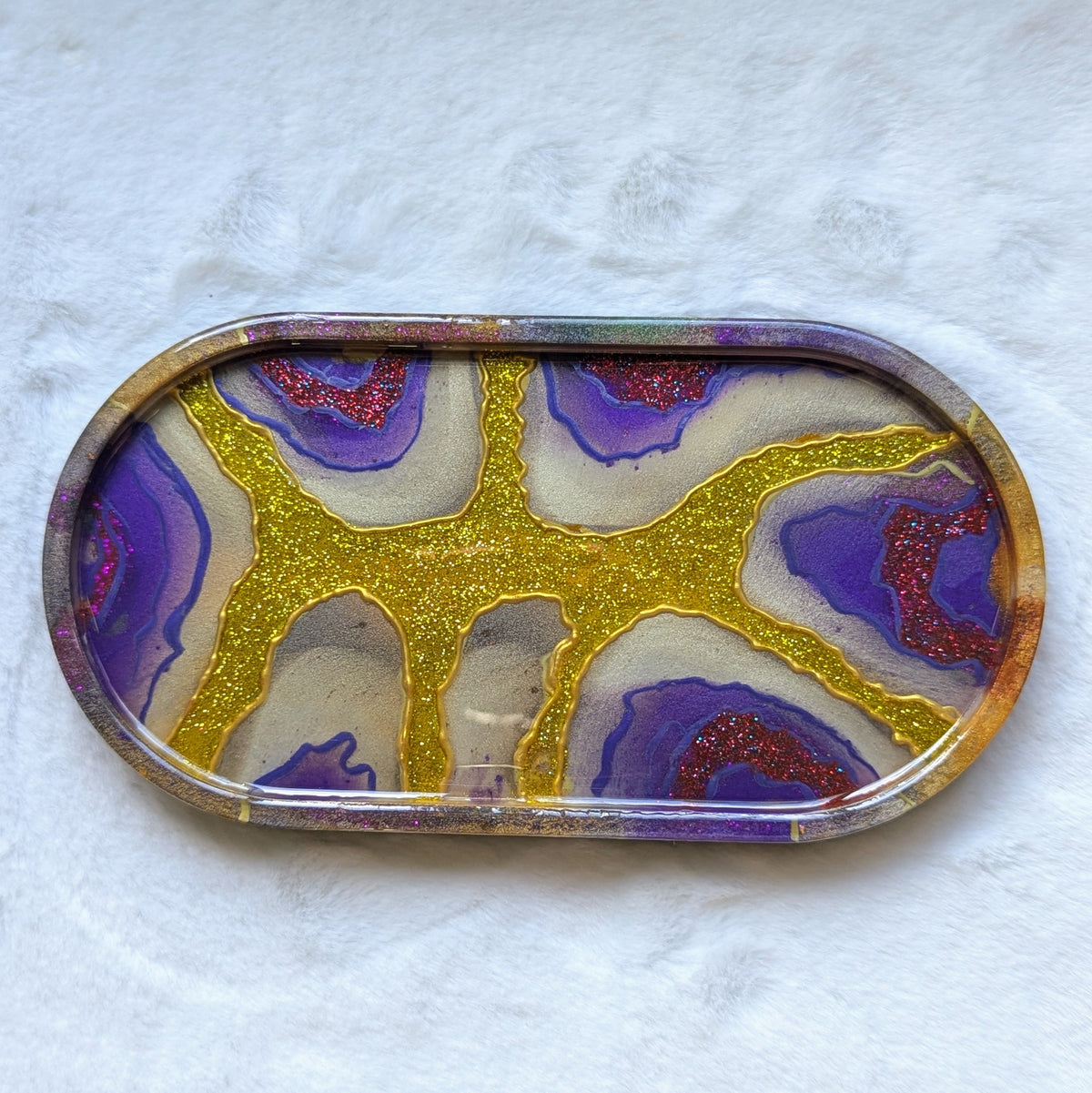 Gold & Purple Geode Unique Tray