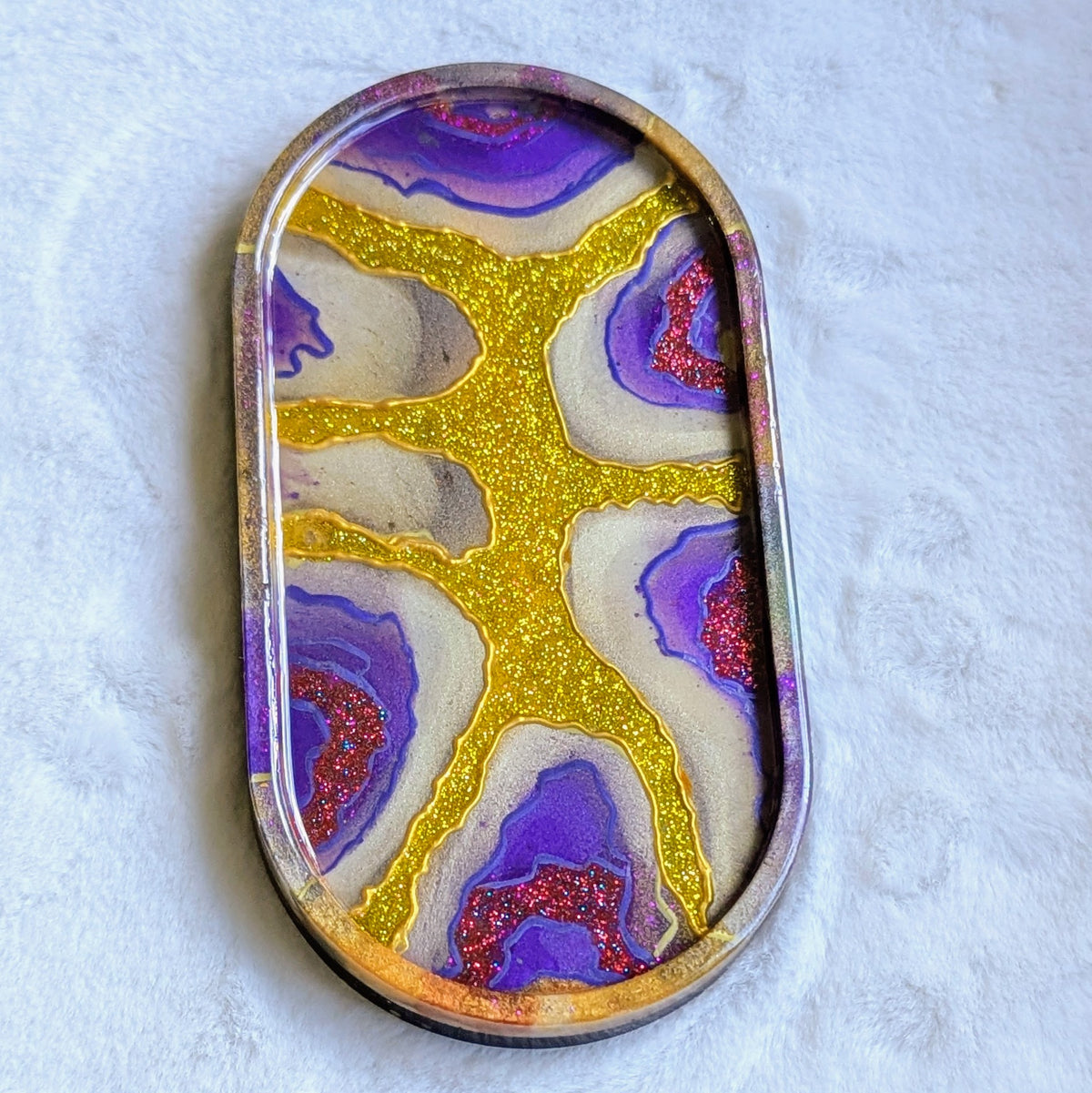 Gold & Purple Geode Unique Tray