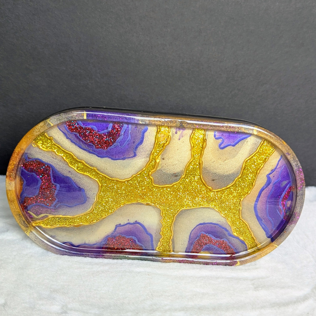 Gold & Purple Geode Unique Tray