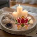 Unique Handmade Glitter Lotus Flower Resin Coaster