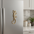 Gold & Bronze Tribal Resin Salamander — Handcrafted Magnet