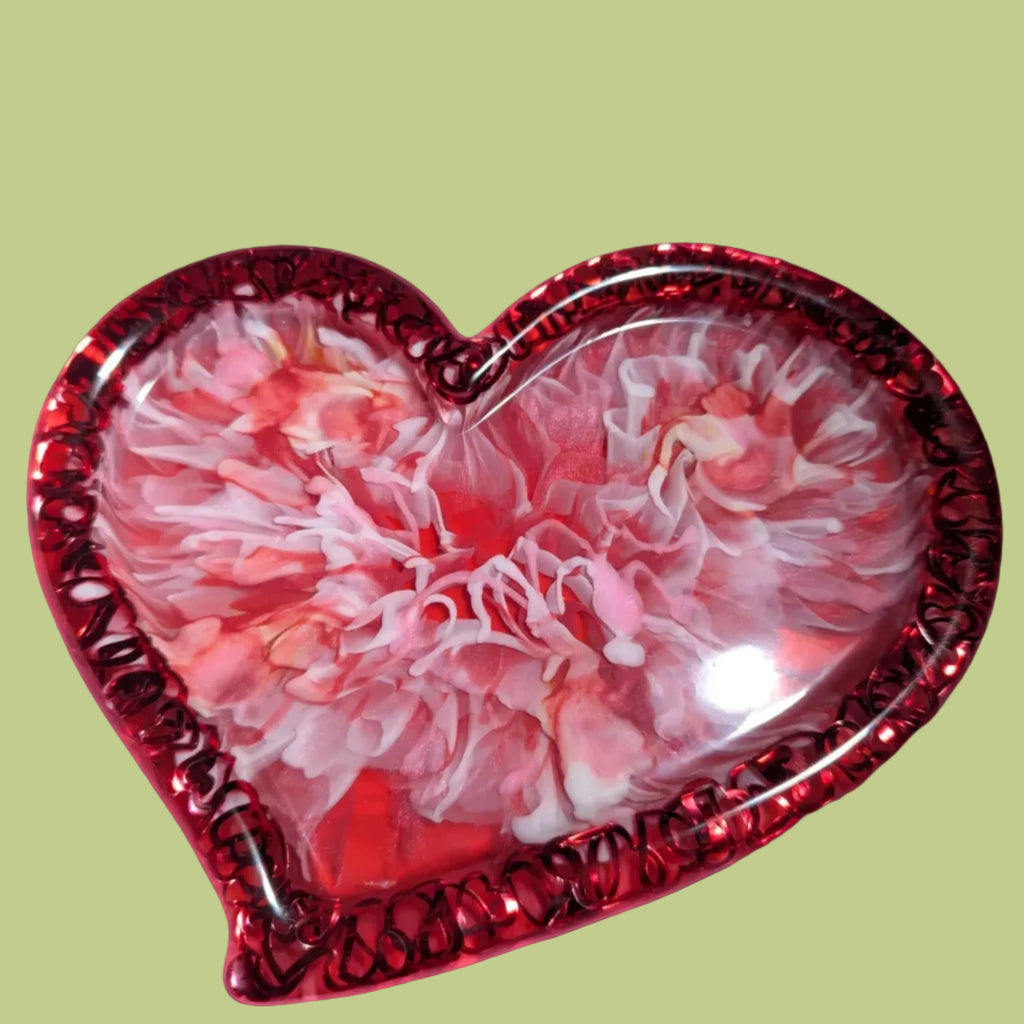 Handcrafted Resin Heart Jewelry Tray
