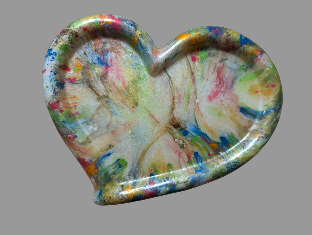 Confetti Splash Heart Resin Tray