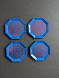 Blue Mandala Resin Coasters – Set of 4