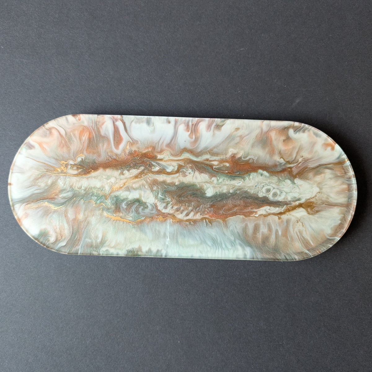 Emerald & Gold Geo Handcrafted Resin Tray