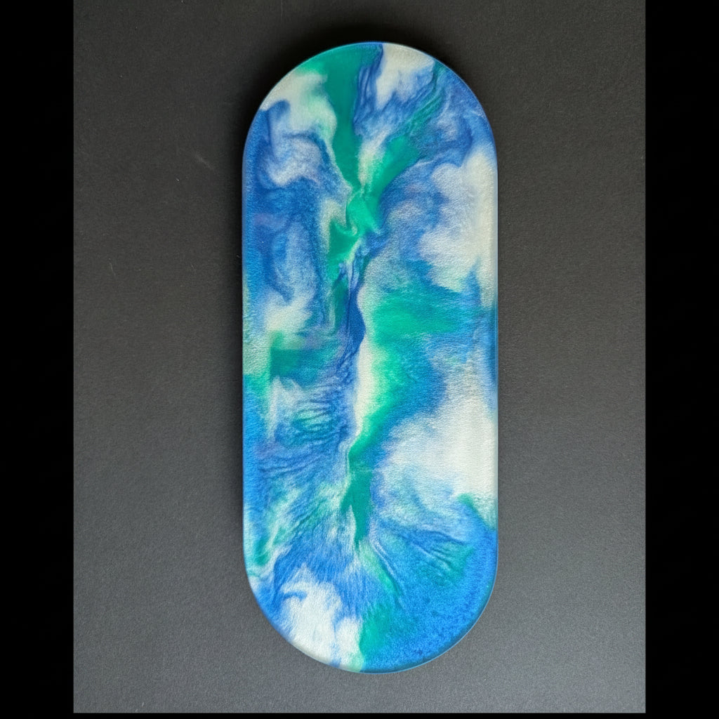 Ocean Mosaic Resin Art Tray — Unique Handmade tray