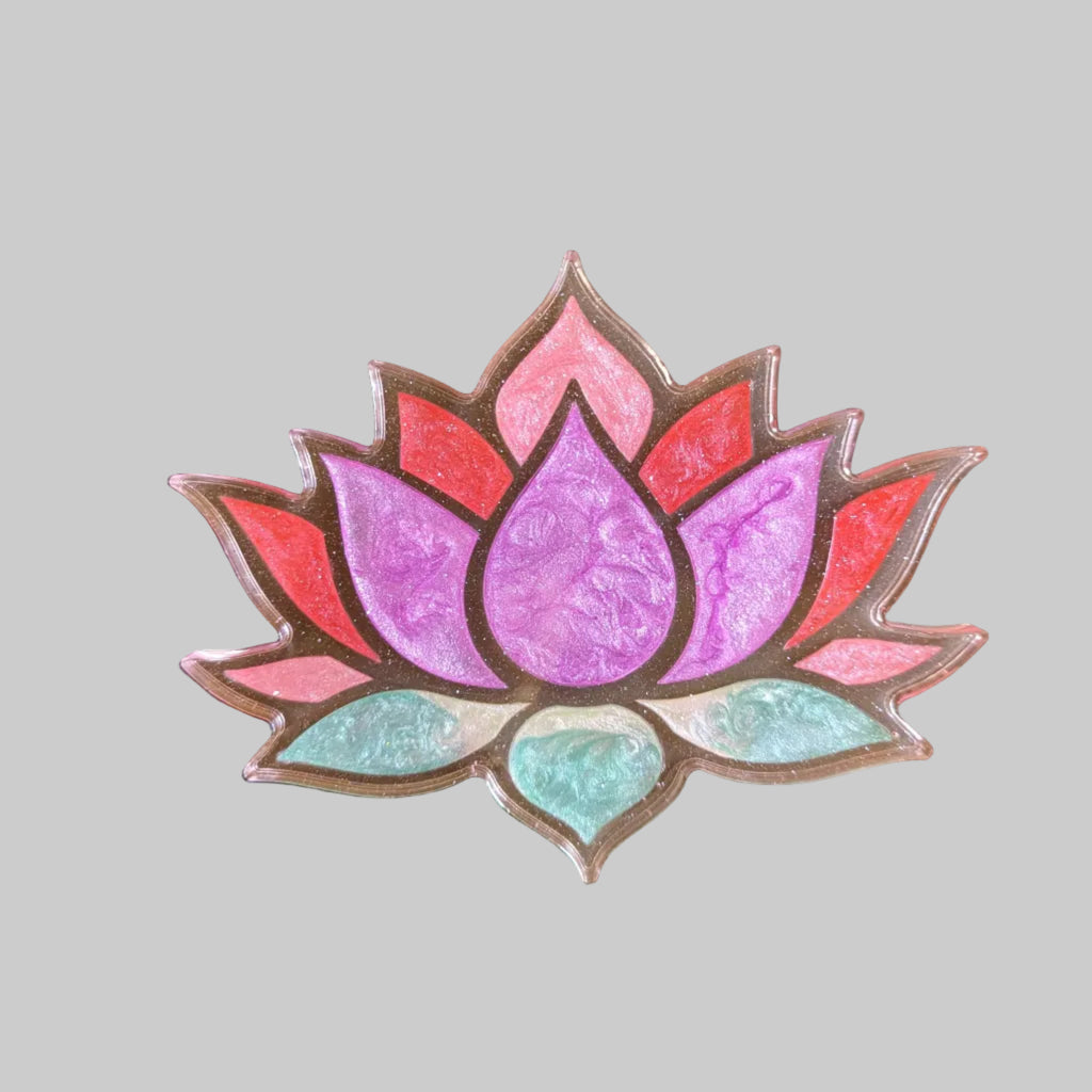 Unique Handmade Purple Lotus Flower Resin Coaster
