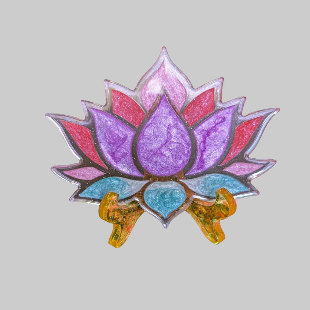 Unique Handmade Purple Lotus Flower Resin Coaster