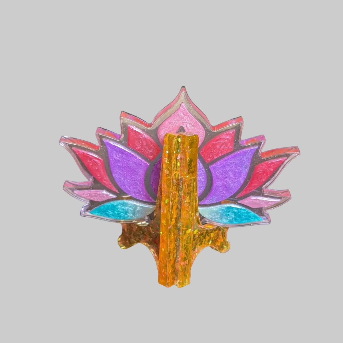 Unique Handmade Purple Lotus Flower Resin Coaster