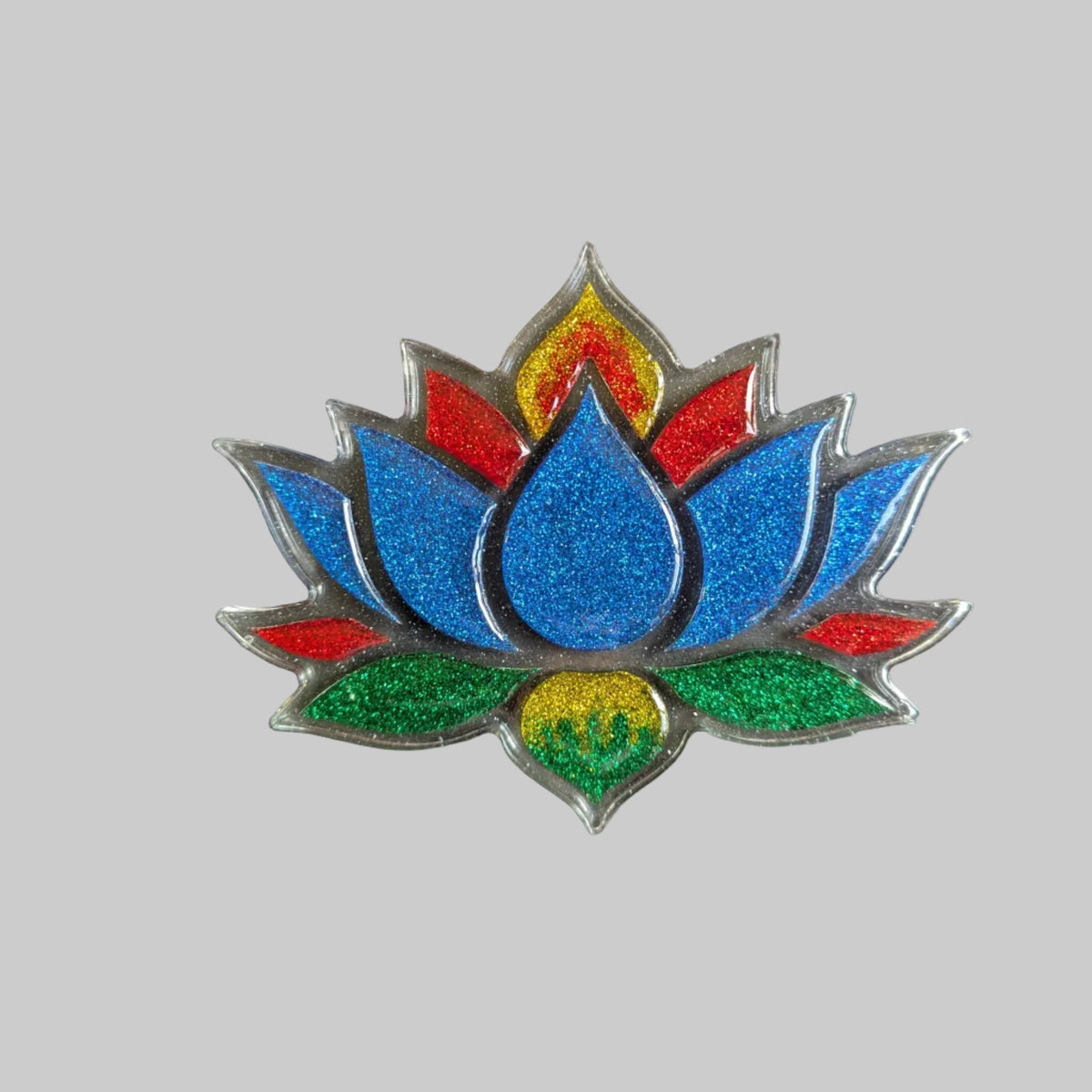 Unique Handmade Glitter Lotus Flower Resin Coaster