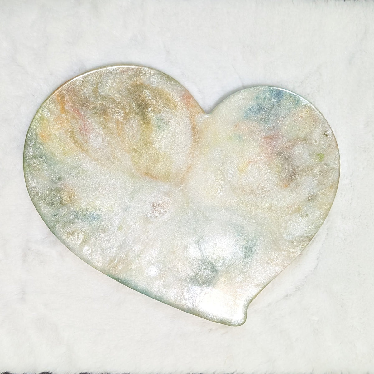 Celestial Dream Heart Resin Tray — Handmade Unique Resin Art