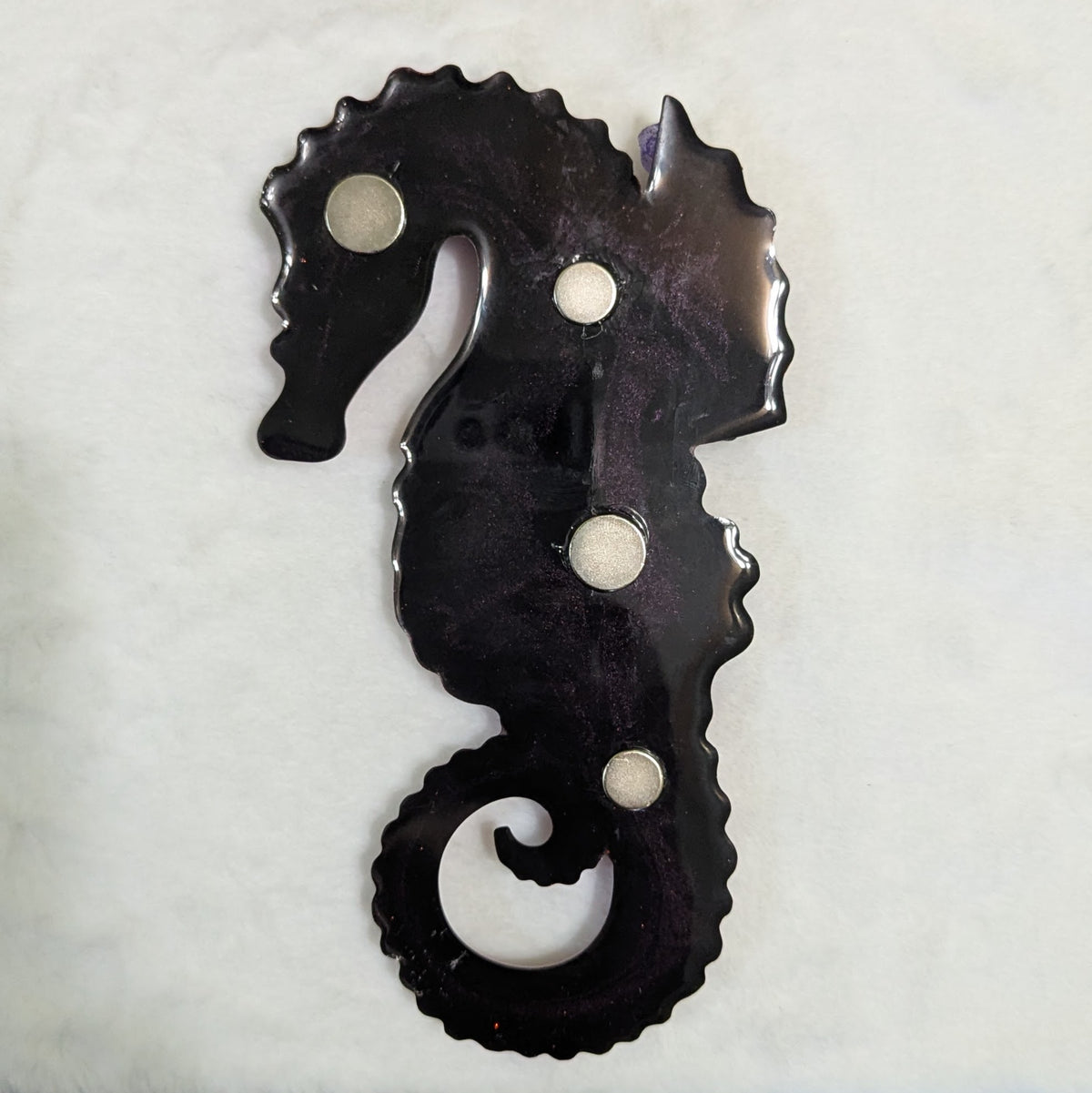 Unique Floral Seahorse Couple — Handmade Resin Magnet