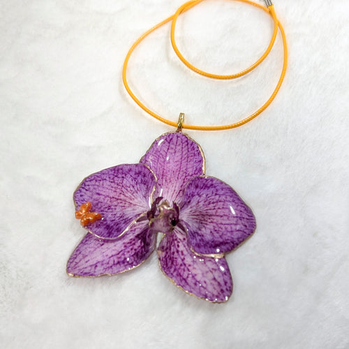 Butterfly Purple Orchid Resin – Real Preserved Flower Pendant