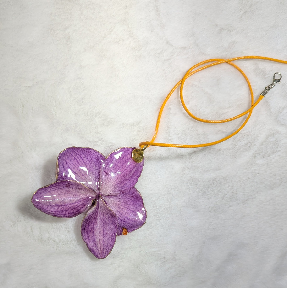 Butterfly Purple Orchid Resin – Real Preserved Flower Pendant