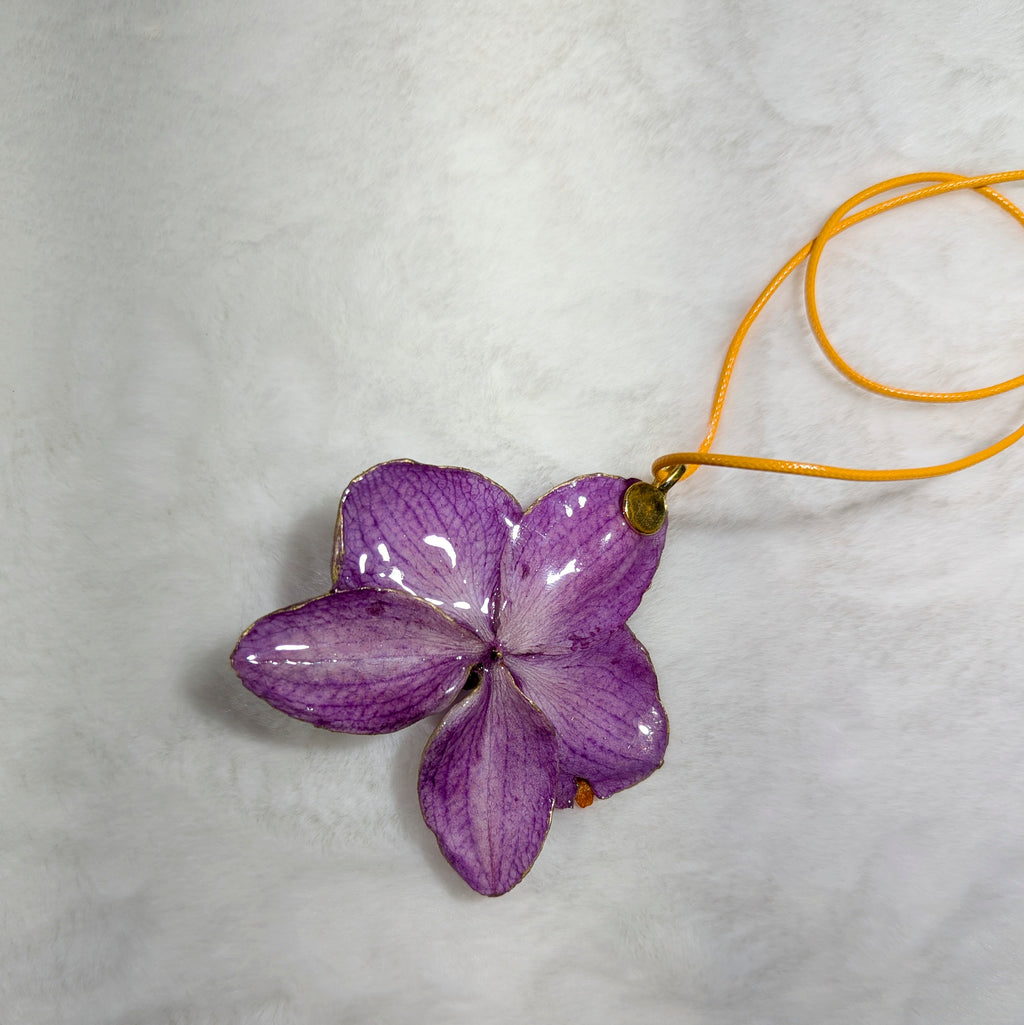 Butterfly Purple Orchid Resin – Real Preserved Flower Pendant