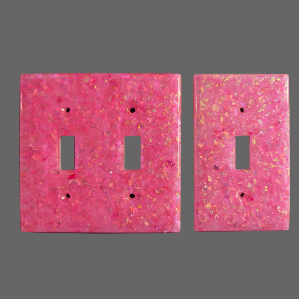 Pink Iridescent Flake Handmade Outlet Set