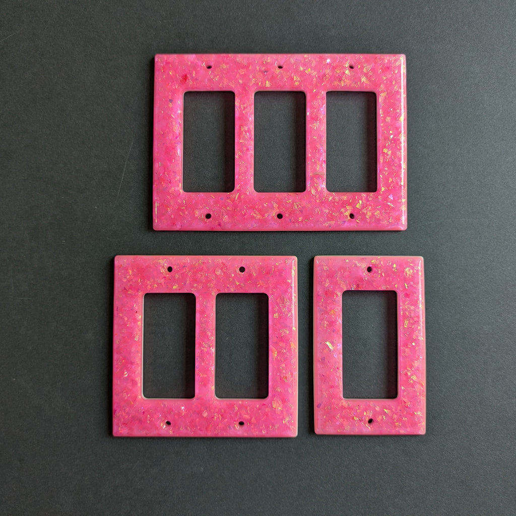 Pink Iridescent Flake Handmade Outlet Set