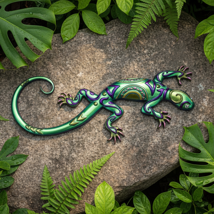 Gecko on tropical stone