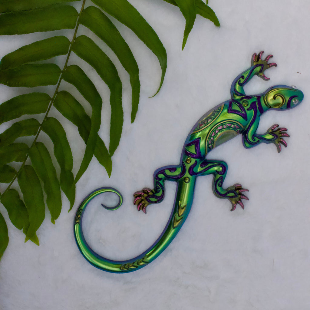Colorful Green Resin Salamander Magnet