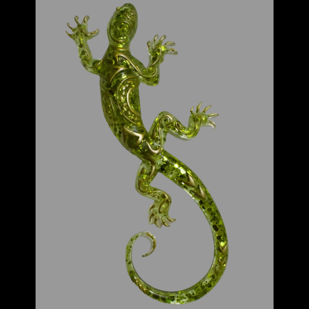 Emerald Green Glitter Resin Salamander Magnet