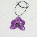 Purple Orchid Silver Edged Pendant