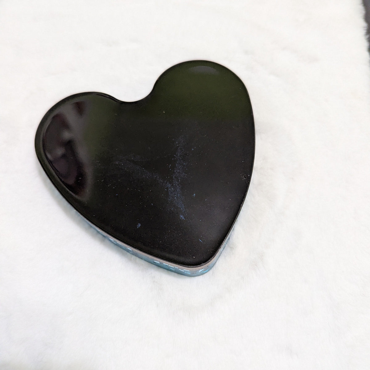 Ocean Blue Glitter Rose Heart Resin Tray