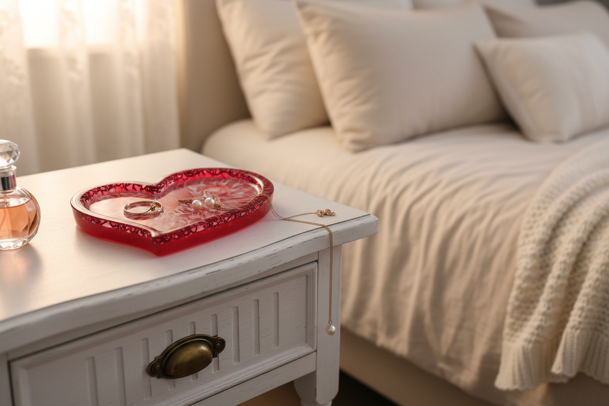 Bedroom with jewelry tray