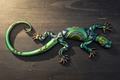 Gecko on dark wood