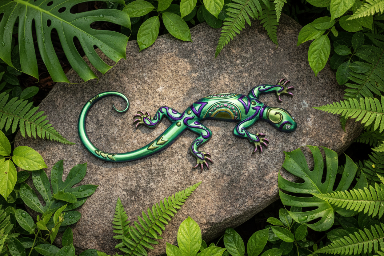 Gecko on tropical stone