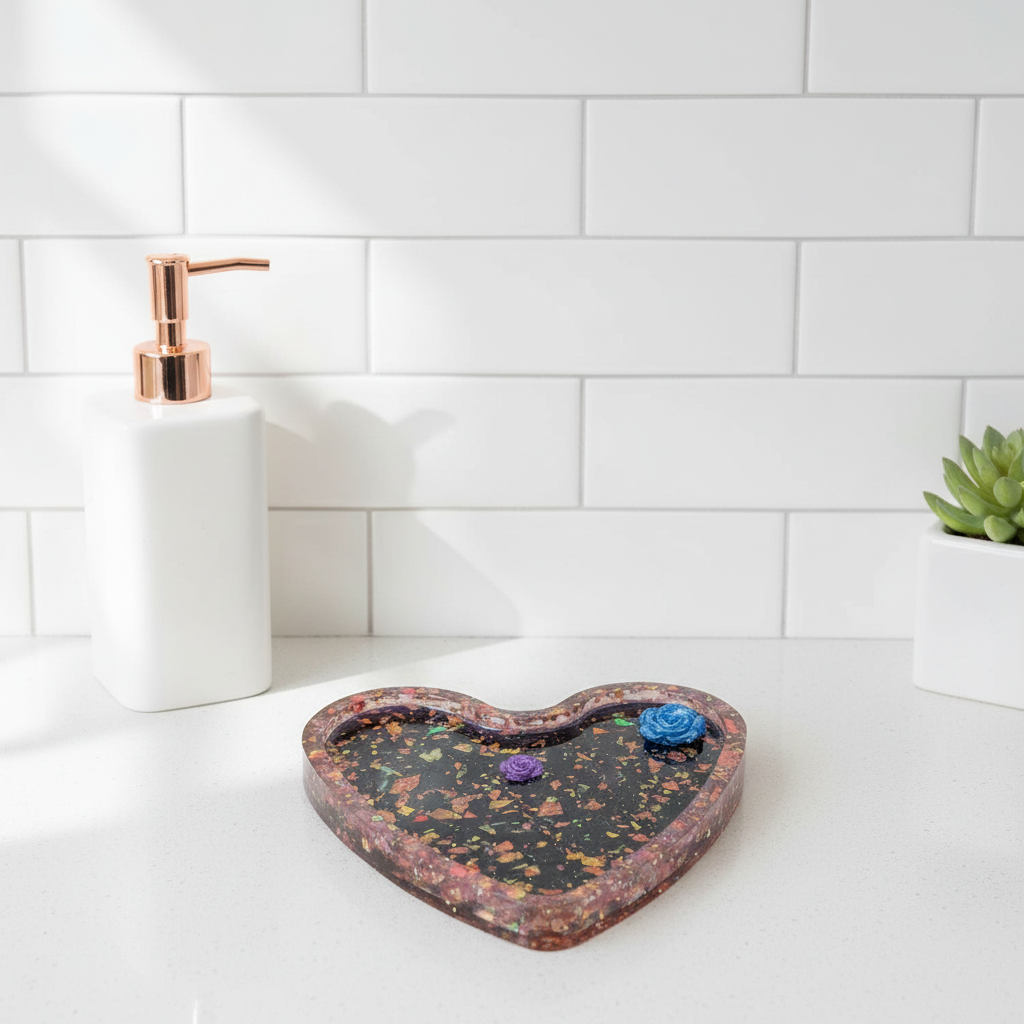 Tray in bathroom